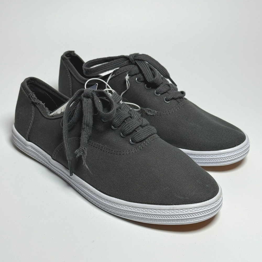 Target Lunea Womens Gray Canvas Low Top Lace Up Sneakers Size 8W New